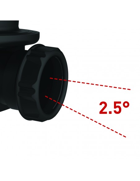 Bonde de douche extra-plate, en plastique recyclé, avec pente intégrée 2.5 °