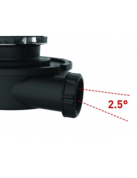 Bonde de douche en plastique recyclé avec pente intégrée 2.5°