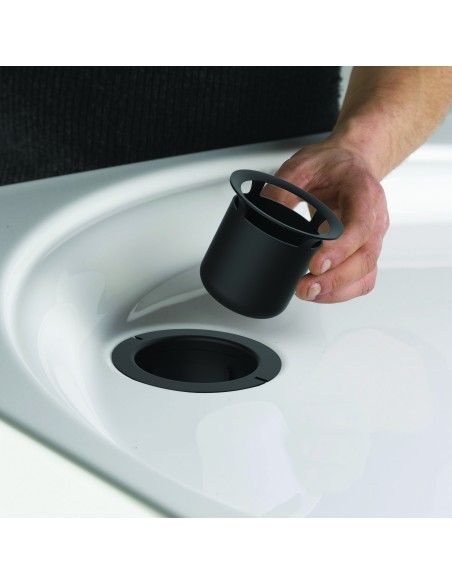 Bonde certifiée NF pour receveur de douche D 90 mm, tasse amovible, nettoyage facile. en plastique recyclé