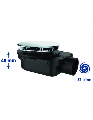 Bonde de douche en plastique recyclé extra-plate Smart Bonde avec installation très rapide et nettoyage aisé