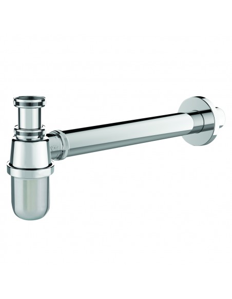 Retro washbasin trap with wall outlet