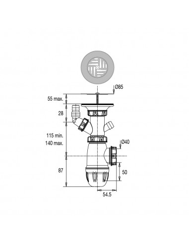 Plan 753100 000 00 kit complet pour évier 1 cuve sans trop plein incorporé