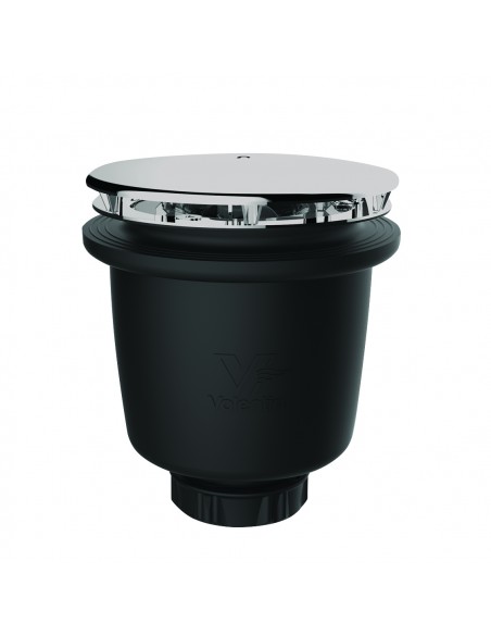 Bonde de receveur de douche sortie verticale en plastique recyclé, avec capot en abs chromé, très grand débit