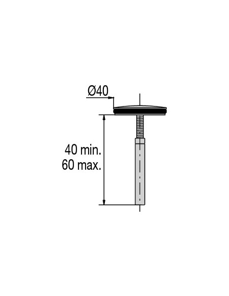 Drawing 041200 000 00 Waste plug adjustable rod D. 40 mm x 1 unit