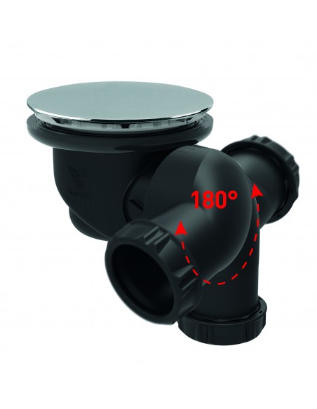 Orientable outlet shower drain made of recycled plastic