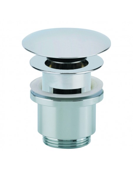 Bonde de lavabo digiclic en laiton chromé hauteur de 58 mm, avec lanterne, intercalaire chromé