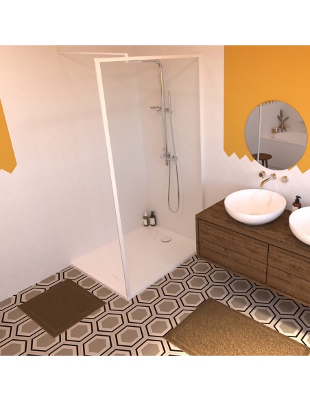 Extra flat waste made of recycled plastic with white cover