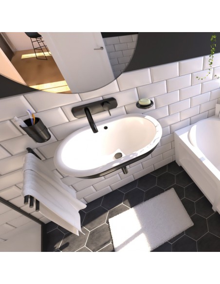 Ambient photo with washbasin overflow 598600 005 00, black color