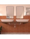 Space saving pipe for 2 bowls bathroom washbasins. PMR friendly.