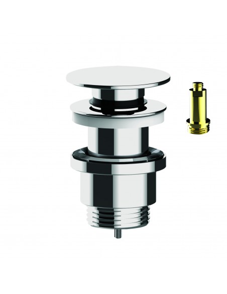 Bonde universelle en laiton chromé avec clapet pour lavabo digiclic ou écoulement libre