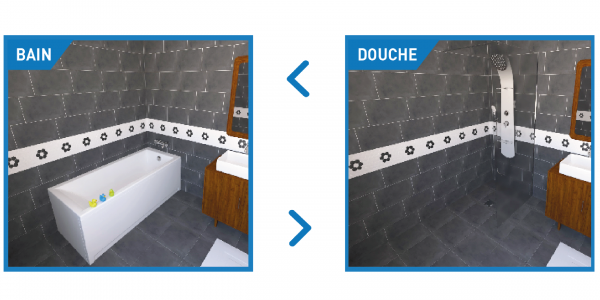 E-VOLUTIVE, reversible bath-shower drain